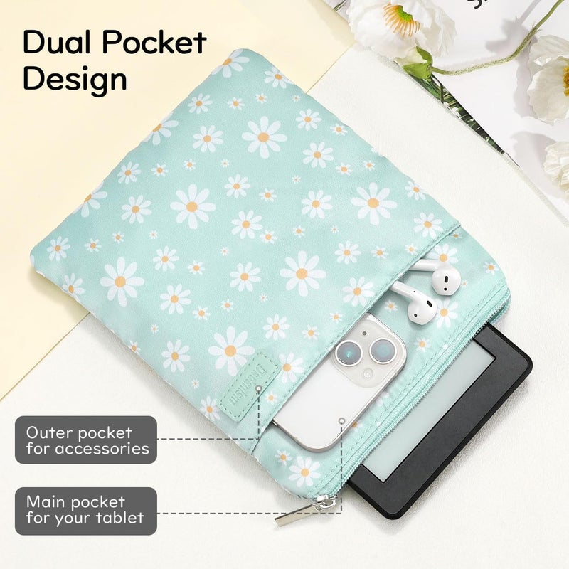 Dadanism 6-7" Sleeve Case for 7" Kindle Colorsoft Signature Edition and All-New Kindle Paperwhite, Protective Sleeve Cover Pouch Bag Carrying Case for 6" K-indle/K-indle Oasis/Kobo E-Reader,LightGreen - Image 4